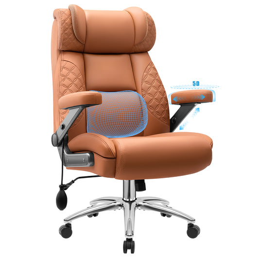 Model 310 Big and Tall Office Chair, Desk Computer Chair for Heavy People, Oversized Executive Gaming Chair, Extra Wide 500LBS Ergonomic Comfy Office Chair with Adjustable Lumbar Support & 5D Flip Arms