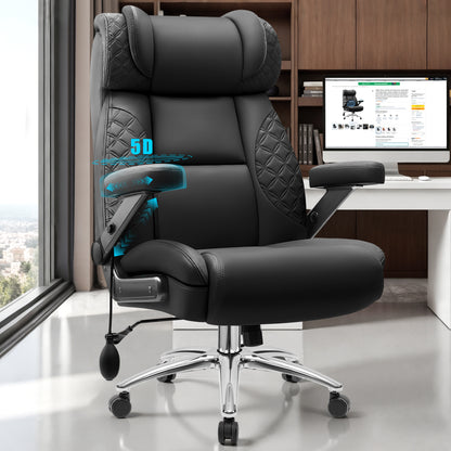 Model 310 Big and Tall Office Chair, Desk Computer Chair for Heavy People, Oversized Executive Gaming Chair, Extra Wide 500LBS Ergonomic Comfy Office Chair with Adjustable Lumbar Support & 5D Flip Arms