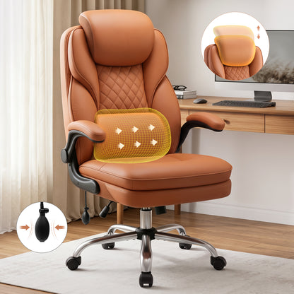 BestGlory Ergonomic Office Chair with Adjustable Lumbar Support & Headrest, Executive Computer Desk Chair with Double Seat Cushion, Big and Tall Gaming Chair for Lower Back Pain Relief