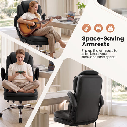 BestGlory Ergonomic Office Chair with Adjustable Lumbar Support & Headrest, Executive Computer Desk Chair with Double Seat Cushion, Big and Tall Gaming Chair for Lower Back Pain Relief
