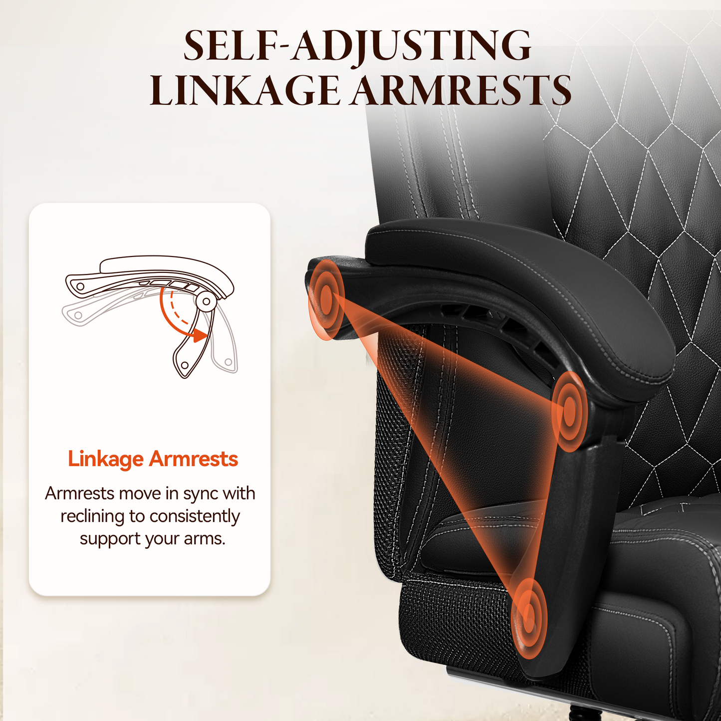 Big and Tall Office Chair with Footrest - Ergonomic High Back Leather Executive Computer Chair | Reclining Home Office Desk Chair with Lumbar Support
