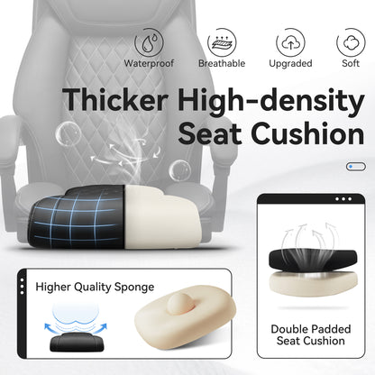 Office Chair, Executive Leather Chair High Back, Ergonomic Computer Desk Chair Lumbar Support, Big and Tall Office Chair with Footrest, Comfy Reclining Chair for Home Office